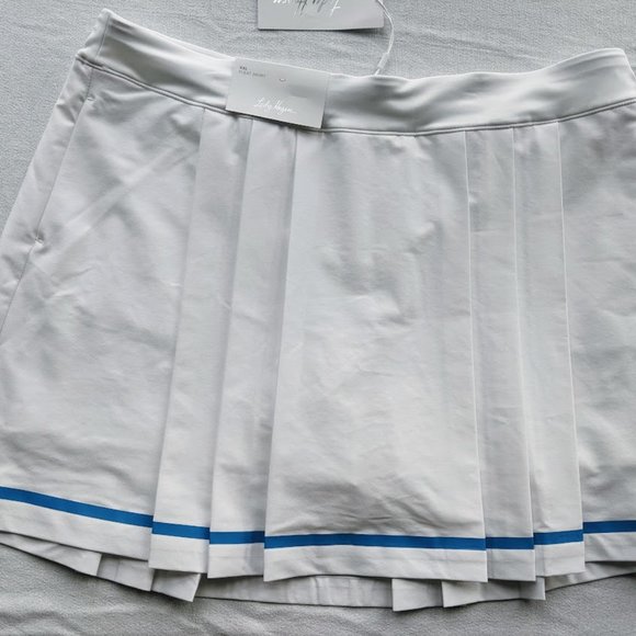 Lady Hagen Women's Golf Skort Size XXL Americana Pleat White Blue Stripe NEW - Picture 3 of 6